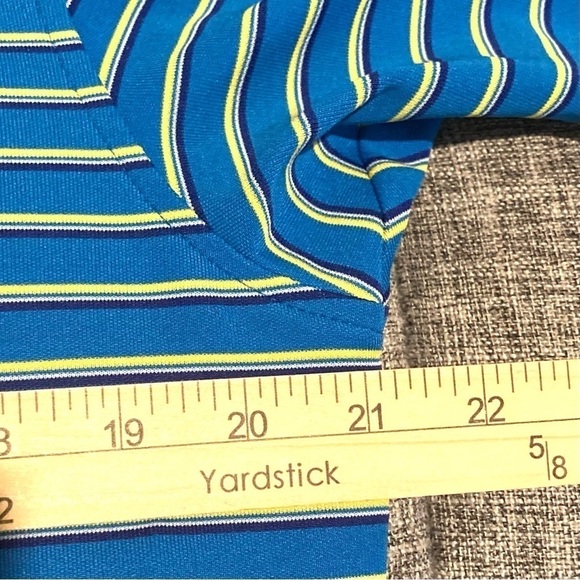 Under Armour Loose Heatgear Striped Short Sleeve Tech Performance Polo Size Lrg - Picture 6 of 9